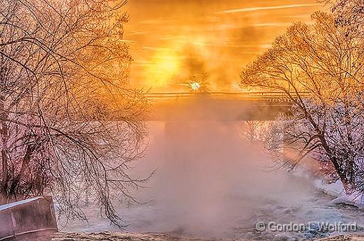 Misty Sun Rising Beyond A Railway Bridge_P1020759-65.jpg - Photographed along the Rideau Canal Waterway at Smiths Falls, Ontario, Canada.
